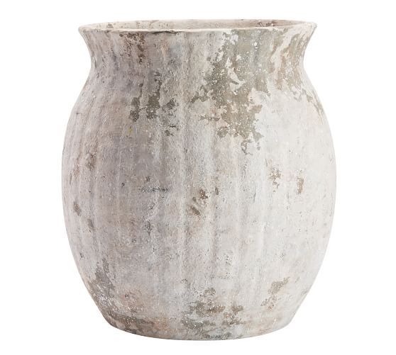 Weathered White Stone Vases | Pottery Barn (US)