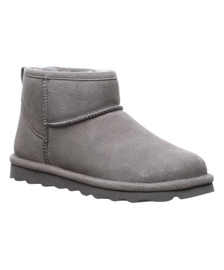 BEARPAW Gray Fog Shorty Suede Ankle Boot - Women | Zulily