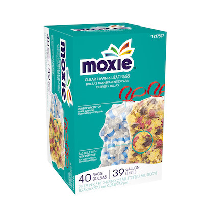 MOXIE  40-Pack 39-Gallon Clear Outdoor Plastic Lawn and Leaf Drawstring Trash Bag | Lowe's