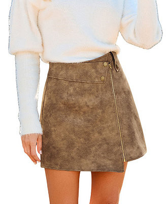 Women's Amuse Me Brown Mini Skirt | Macy's