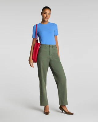 SPANXsupersmooth®  Stretch Twill Utility Barrel Leg Pant with Patch Pockets | Spanx