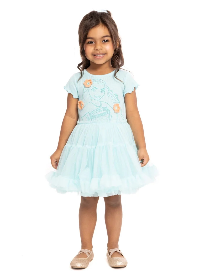 Moana Toddler Girls Graphic Tutu Dress with Short Sleeves, Sizes 12M-5T | Walmart (US)