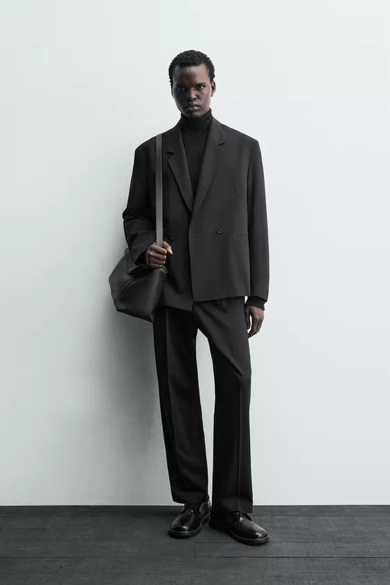 WOOL BLEND DOUBLE-BREASTED SUIT JACKET | Zara US