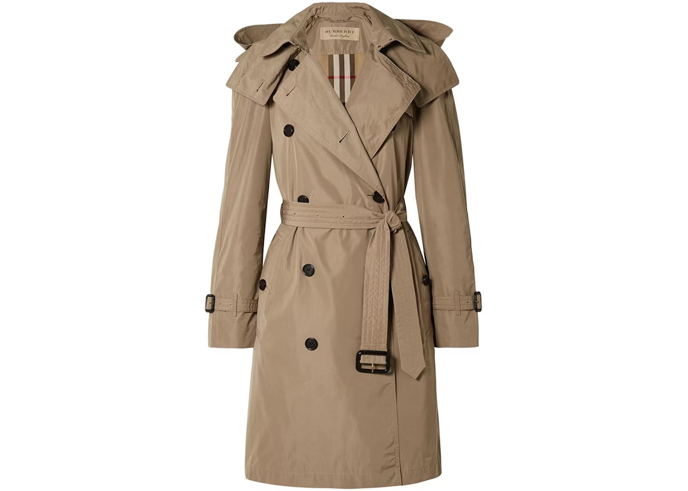 Burberry Women's Amberford Hooded Shell Trench CoatBeige | StockX