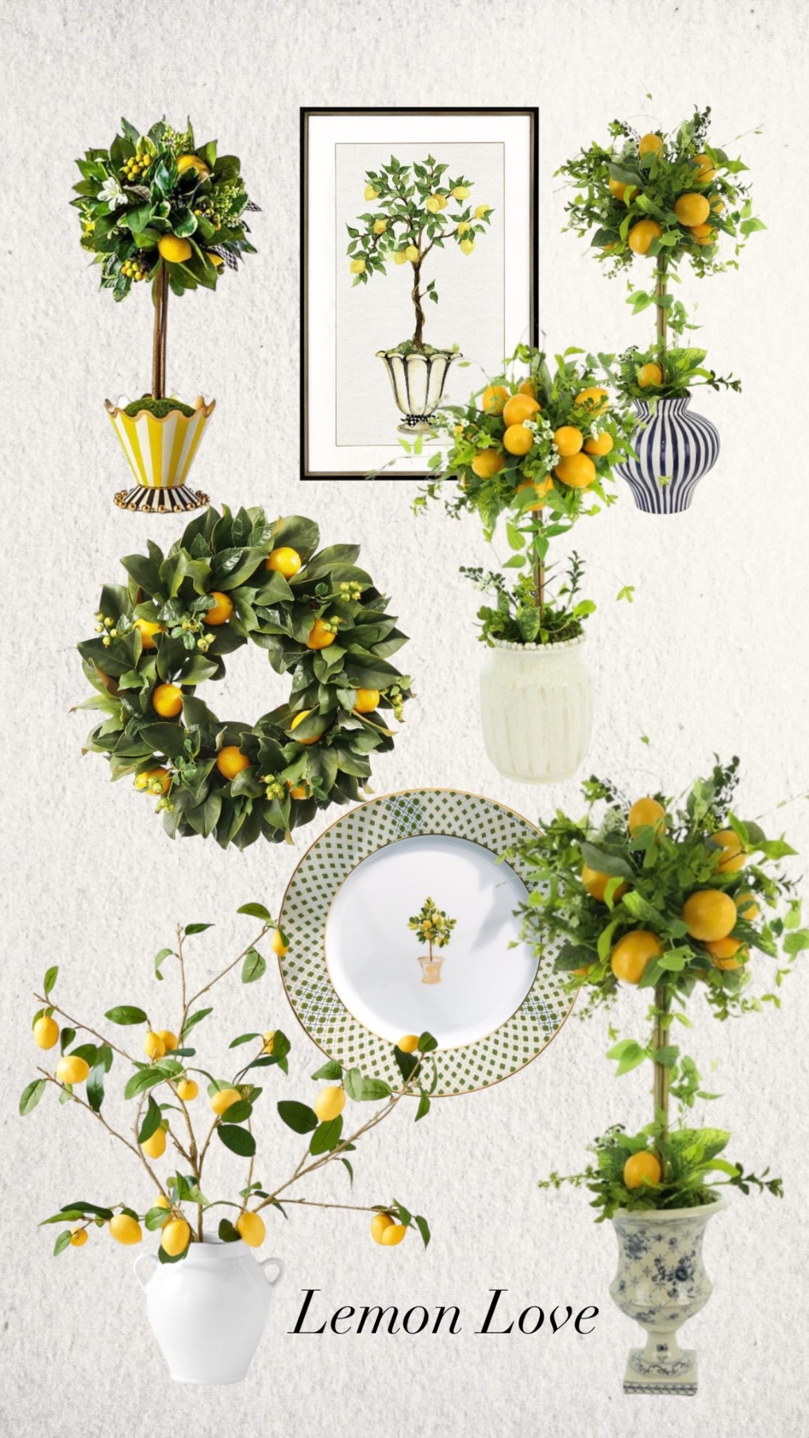 Squeeze the day with this fresh burst of Lemon Love! From citrus-kissed topiaries and lush wreaths to elegant tableware and botanical art, this collection brings sunshine and zest to any space. A cheerful mix of greenery and golden lemons—perfect for brightening your home with Mediterranean charm and timeless style.

#LemonDecor #CitrusStyle #LemonLove #SummerDecor #BotanicalChic #TabletopInspo #FreshAndFestive #GardenToTable #BrightSpaces #ZestyVibes



#LTKSeasonal #LTKU #LTKHome