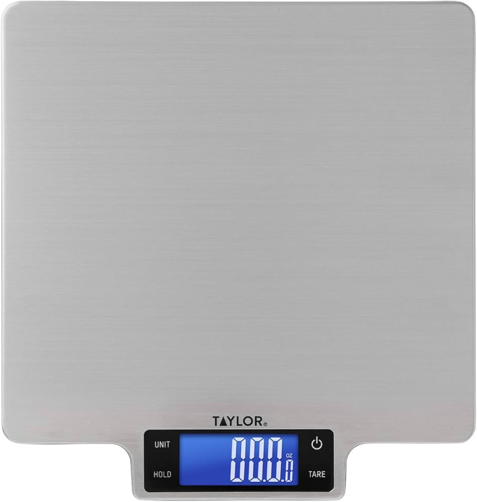 Taylor 22lb Ultra-Precise Digital Stainless Steel Household Kitchen Scale, One, Silver | Amazon (US)