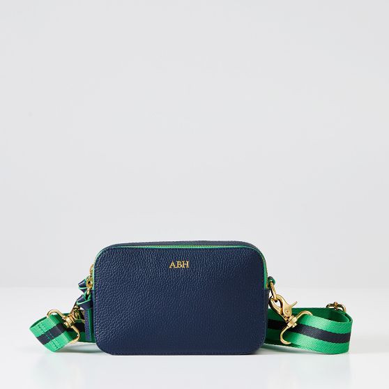 Sophie Double Zip Leather Crossbody Bag | Mark and Graham
