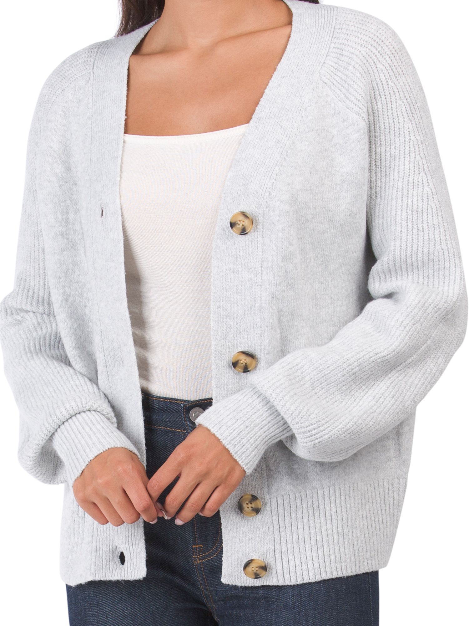 Blouson Sleeve V-neck Cardigan | TJ Maxx