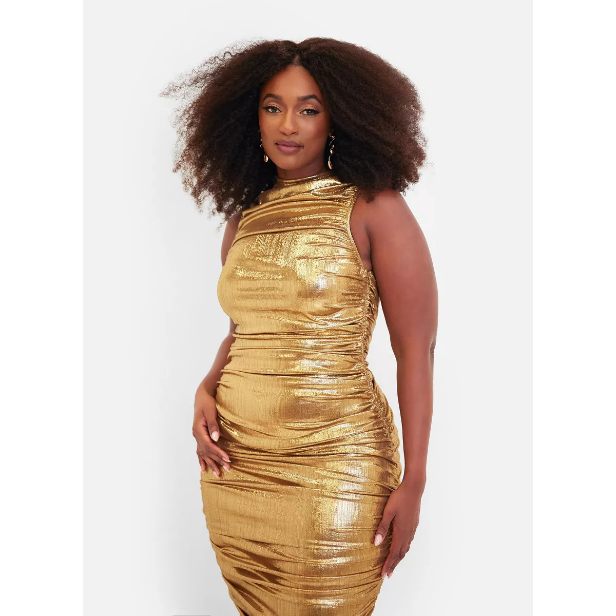 Rebdolls Women's Montana Metallic Ruched Maxi Bodycon Dress | Target