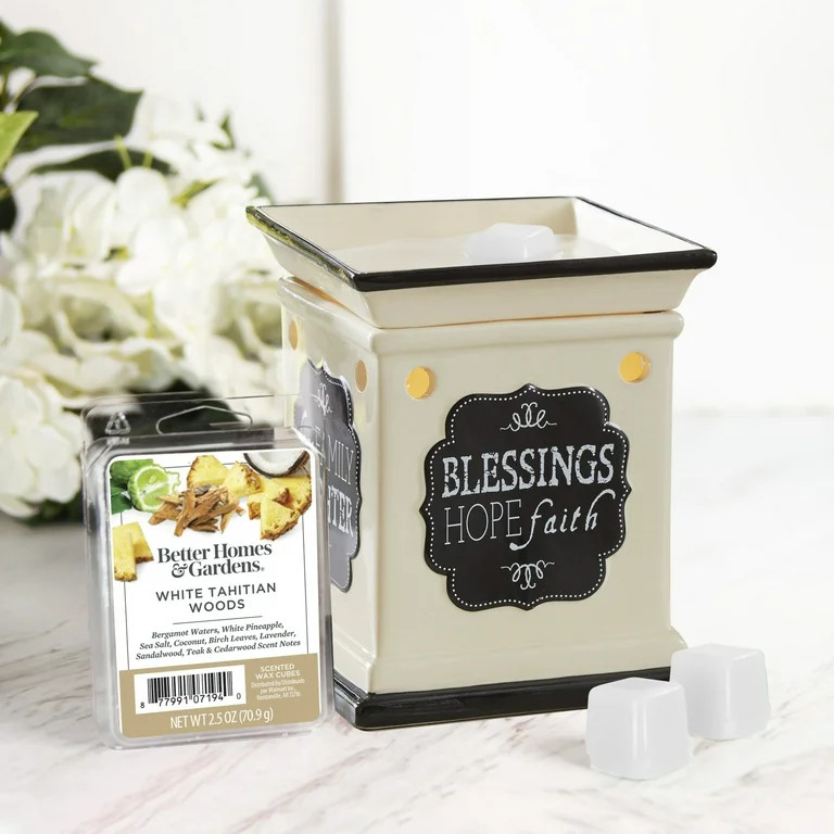 White Tahitian Woods Scented Wax Melts, Better Homes & Gardens, 2.5 oz (1-Pack) | Walmart (US)