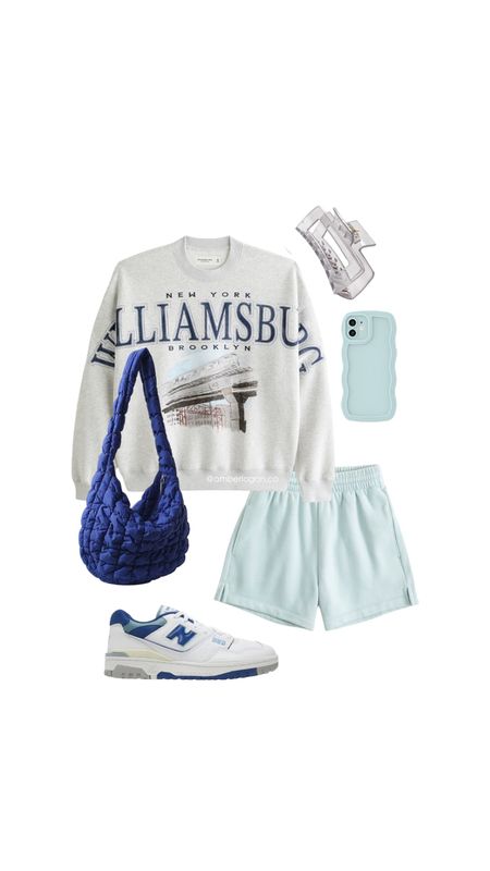 Abercrombie sale outfit idea! Code: DENIMAF 

Loungewear outfit, sweatshorts, oversized crewneck, blue new balance sneakers, tote bag 

#LTKshoecrush #LTKstyletip #LTKsalealert