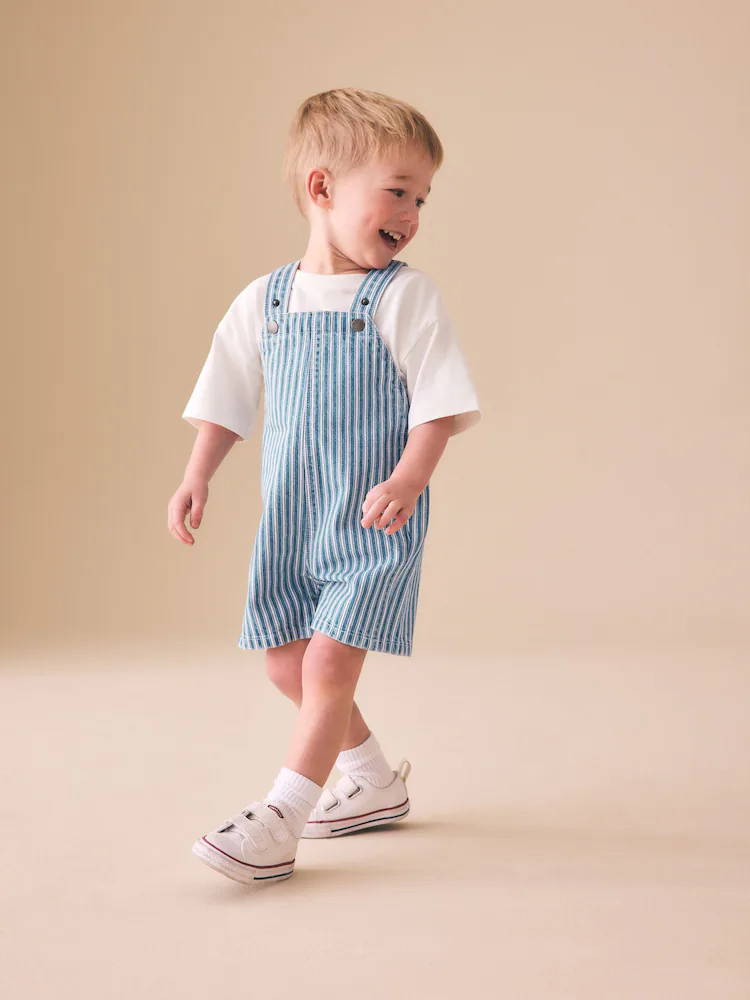 Stripe Denim Dungarees (3mths-7yrs) | Next US