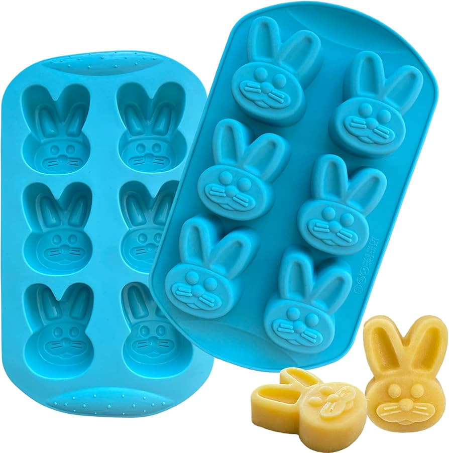 Easter Bunny Silicone Mold for Chocolate 2 Pack 3D Large Easter Bunny Molds for Baking Jello Cand... | Amazon (US)