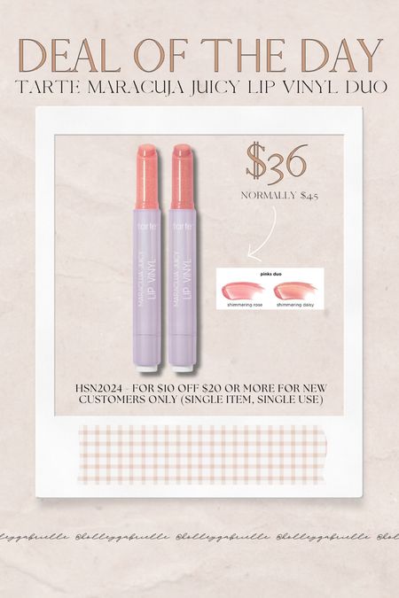 Deal of the day — one of my FAVE new lip products from @tartecosmetics this past year is their Lip Vinyl👌🏼✨💋 it’s absolute perfection! Makes your lips look so gorg! @hsn has this pink duo on sale for $36 (normally $45) + an additional $10 off for new customers w/ code HSN2024🤎 #ad #LoveHSN #HSNInfluencer 

Makeup / beauty sale / lip products / Tarte / Holley Gabrielle  

#LTKBeauty #LTKFindsUnder50 #LTKSaleAlert