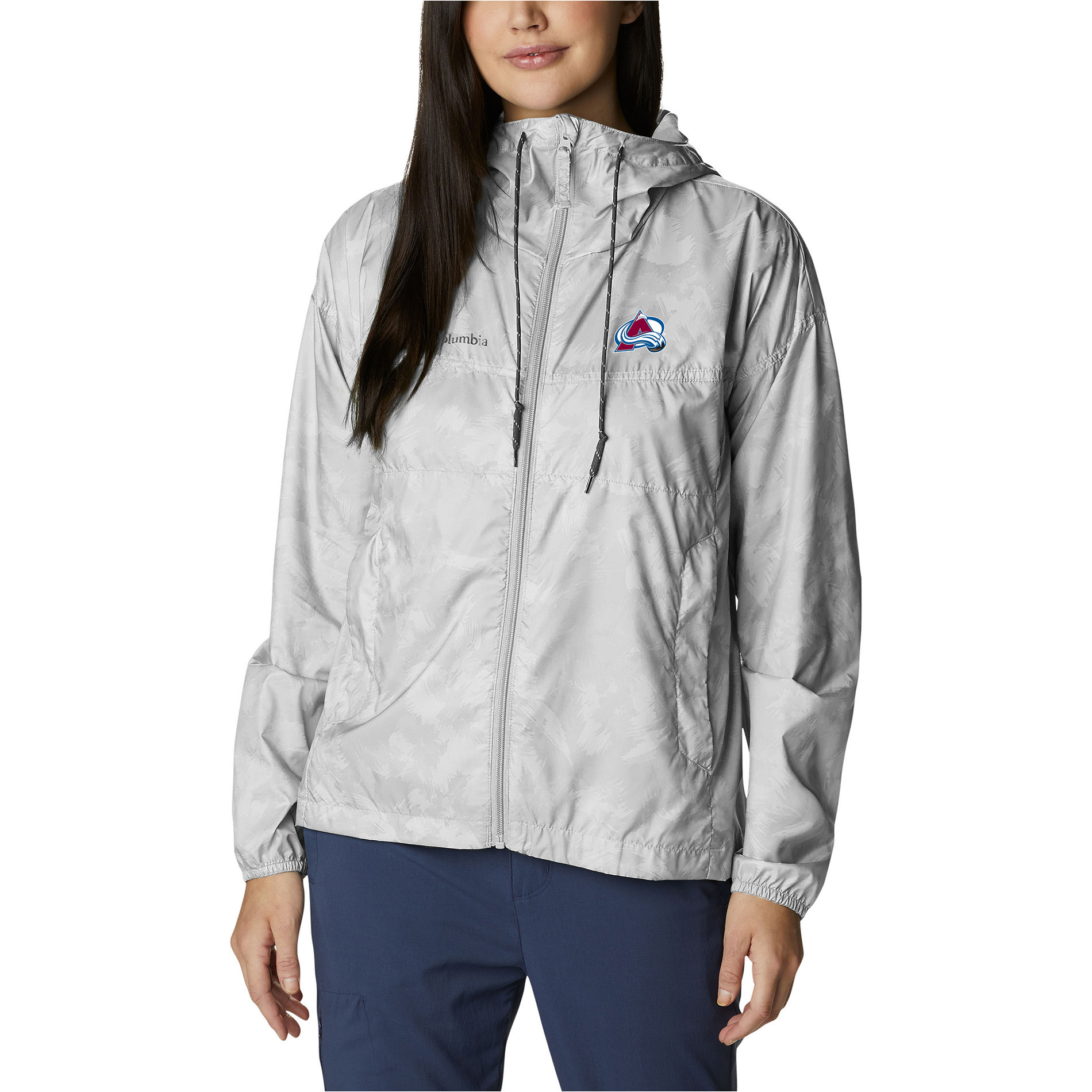 Women's Columbia White Colorado Avalanche Flash Challenger Omni-Shade Full-Zip Windbreaker Jacket | Fanatics