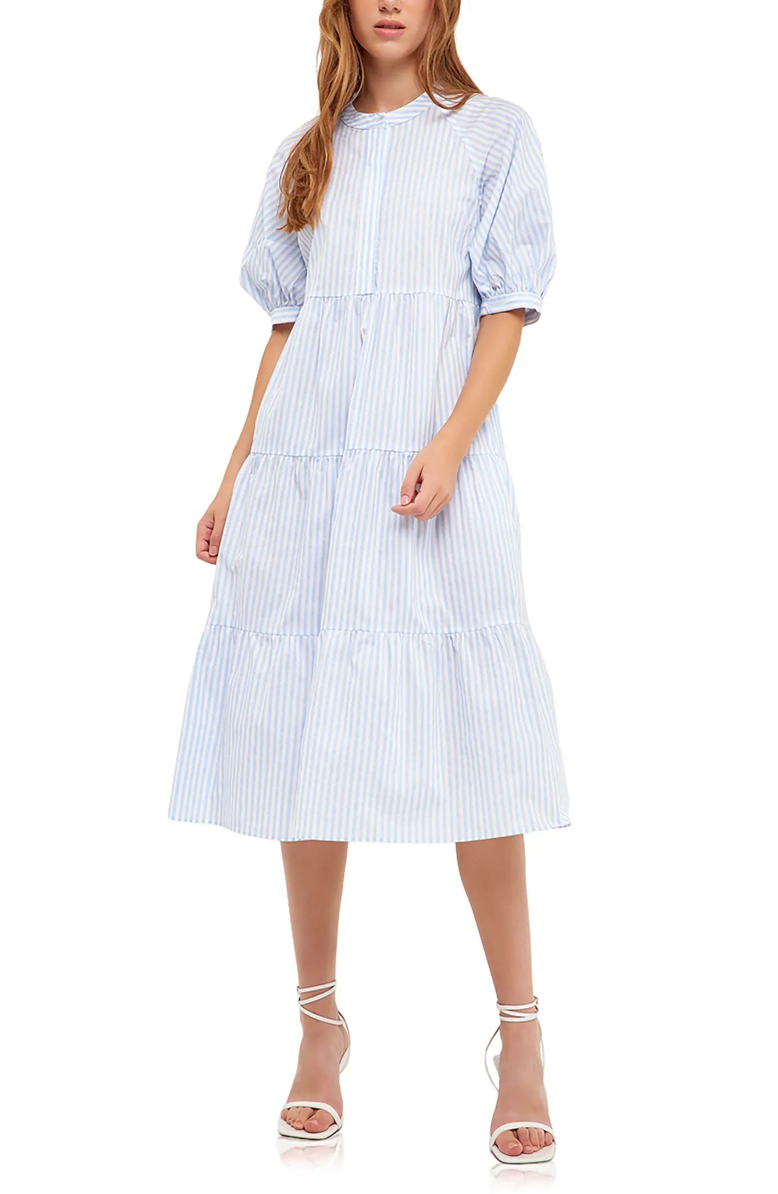 Stripe Tiered Midi Dress | Nordstrom