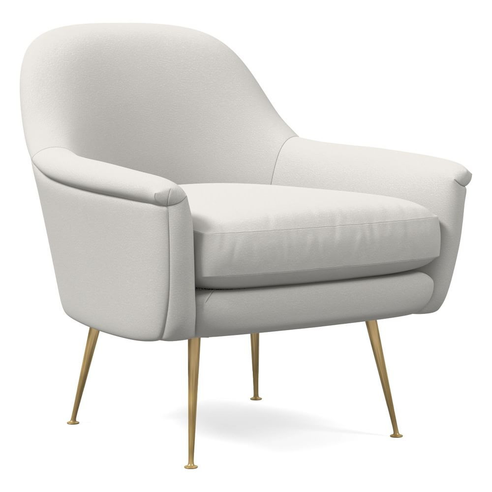 Phoebe Leather Chair - Metal Legs | West Elm (US)