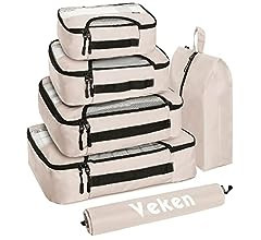 6 Set of Various Colored Packing Cubes in 4 Sizes (Extra Large, Large, Medium, Small), Veken Pack... | Amazon (US)