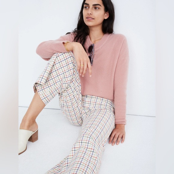 Madewell Emmett Wide-Leg Crop Pants — Rainbow Windowpane | Poshmark