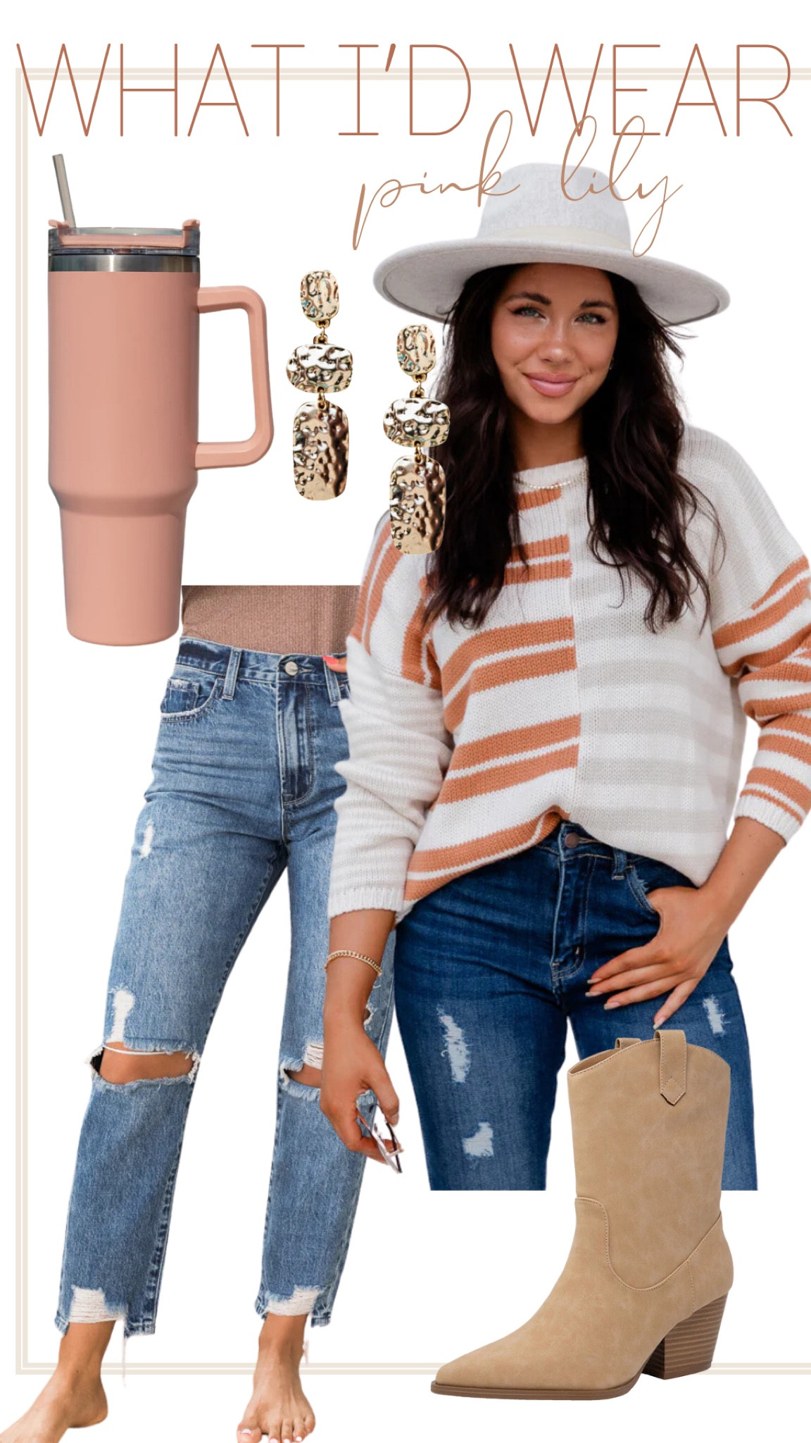 What I’d Wear : Pink Lily | Fall Outfit Inspo | Transitional Outfit | Stanley dupe 

#LTKstyletip #LTKSeasonal