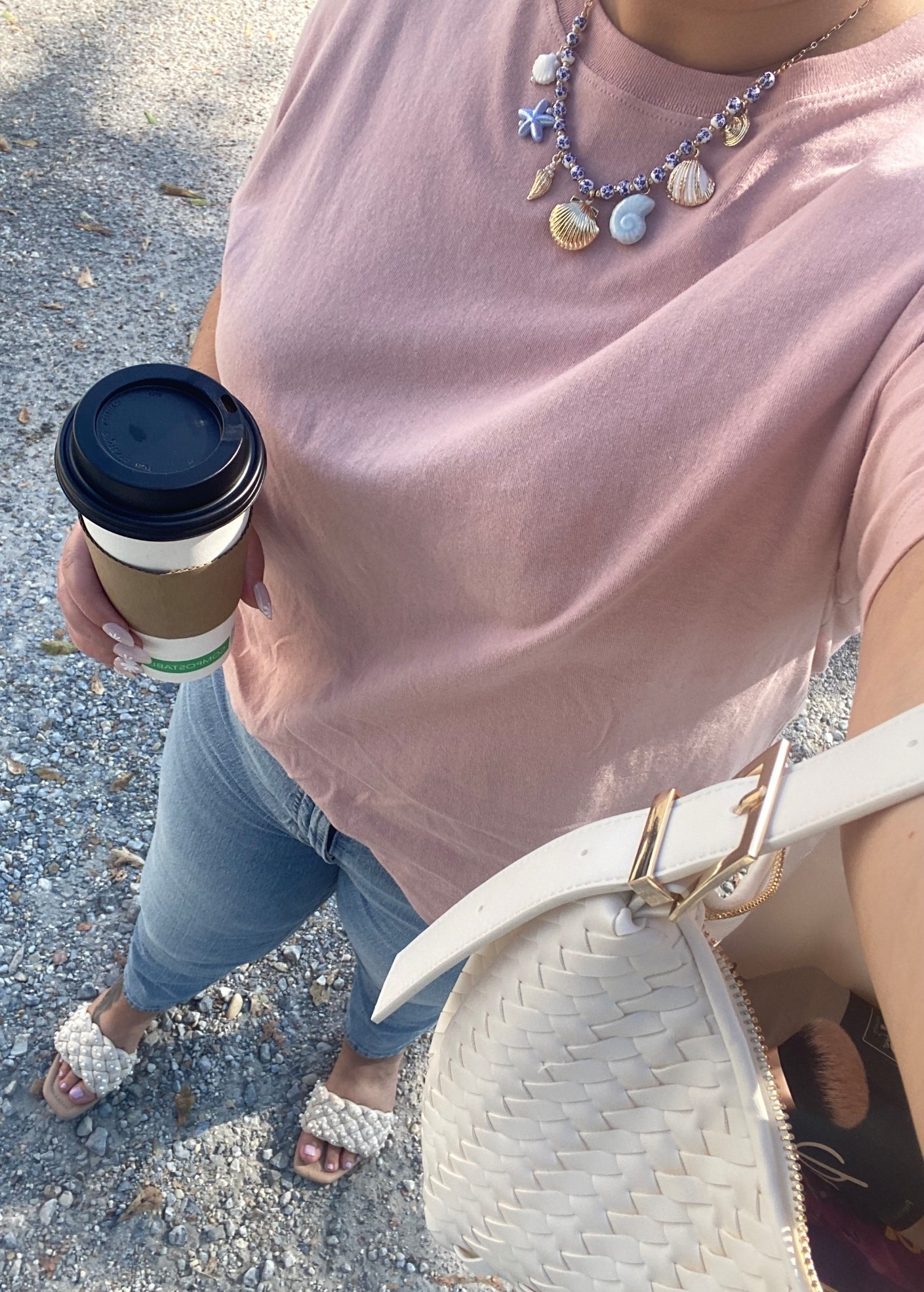 Vintage tee, old navy outfit, old navy style, pearl sandals, woven handbag, cream handbag, OG jeans, ankle jeans, high waisted jeans, old navy jeans, old navy tee, slide sandals, light wash denim 

#LTKFindsUnder50 #LTKPetite #LTKMidsize