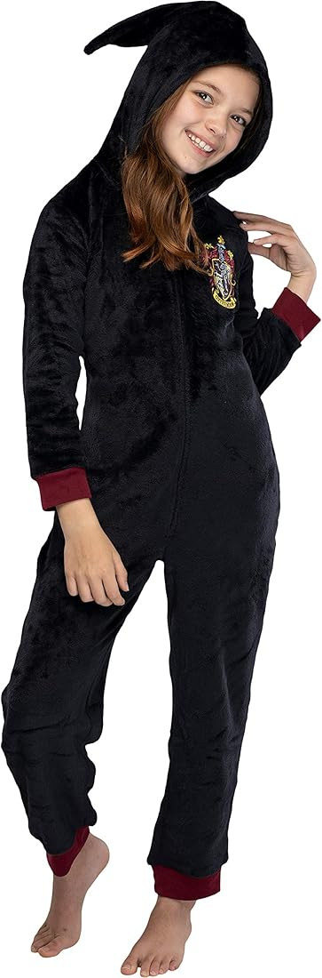 INTIMO Harry Potter Unisex Kids Hooded Pajama Union Suit - All 4 Houses Gryffindor, Slytherin, Ra... | Amazon (US)