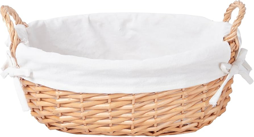 YRMT Wicker Empty Gift Basket to Fill, Wicker Storage Basket with Liner for Organizing Shelves Ho... | Amazon (US)