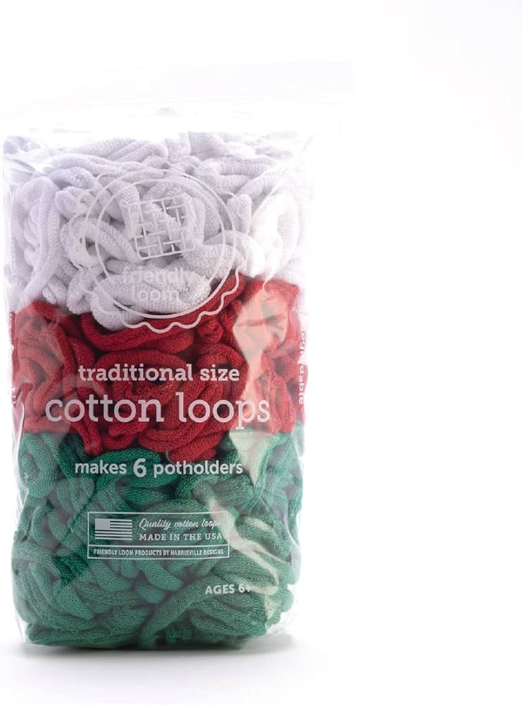 Friendly Loom | 7” Traditional-Sized Bright Holiday Themed Potholder Weaving Loops | Craft 6 Co... | Amazon (US)