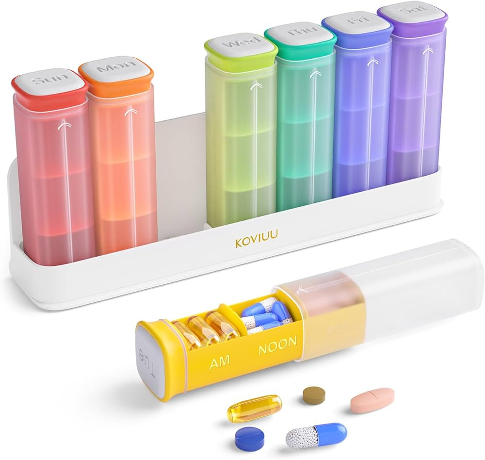 KOVIUU Weekly Pill Organizer 3X a Day, Detachable Pill Box 7 Day, Large 3 Times Daily Pill Case, ... | Amazon (US)