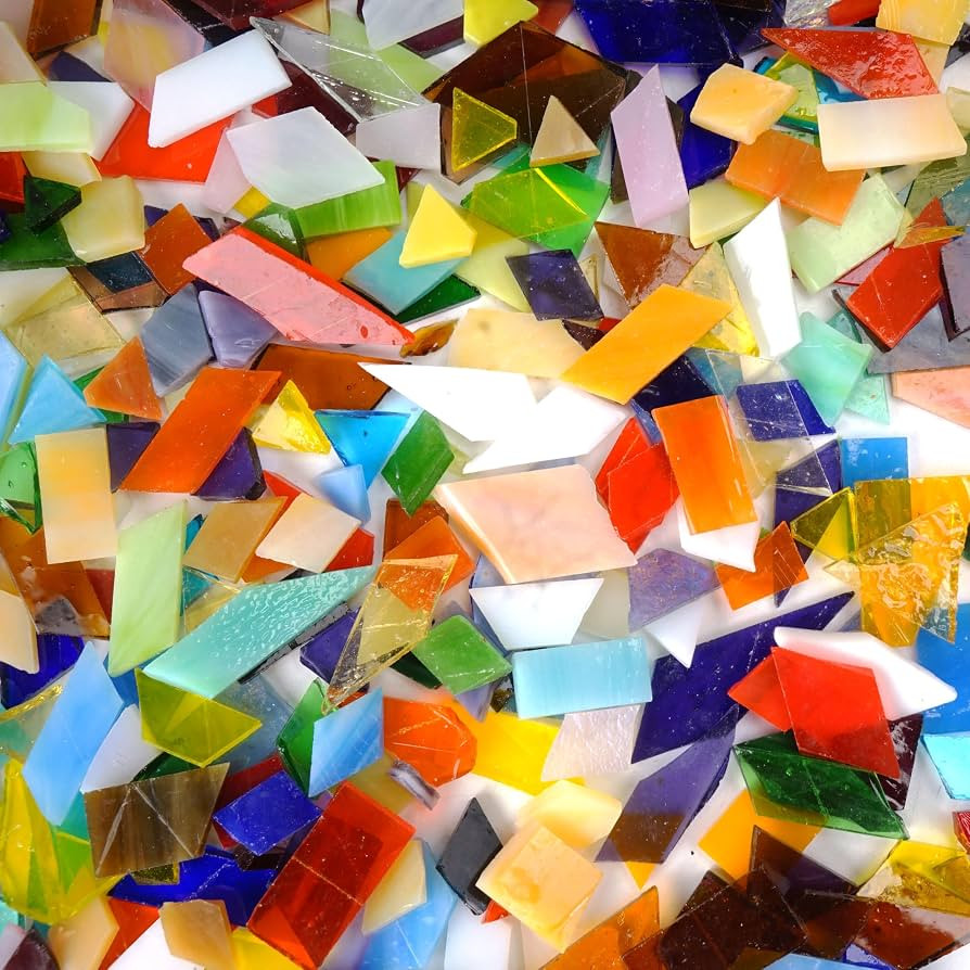 3 LB Mosaic Glass, Irregular Mosaic Tiles for Crafts Bulk \u2013 Valued Pack with Large Assortmen... | Amazon (US)