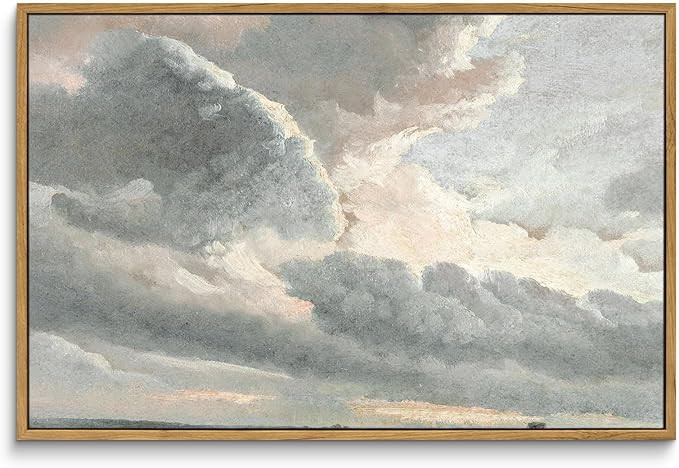 InSimSea Framed Canvas Wall Art Vintage Decor, Nature Wall Decor, Large Sky Clouds Sunset Wall Ar... | Amazon (US)