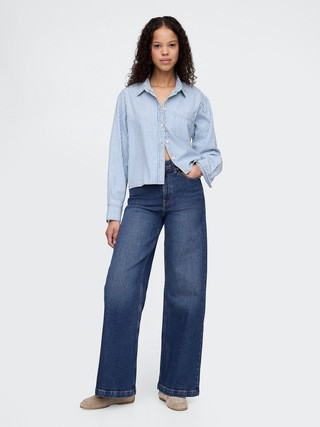 Curvy High Rise Stride Wide-Leg Jeans | Gap (US)