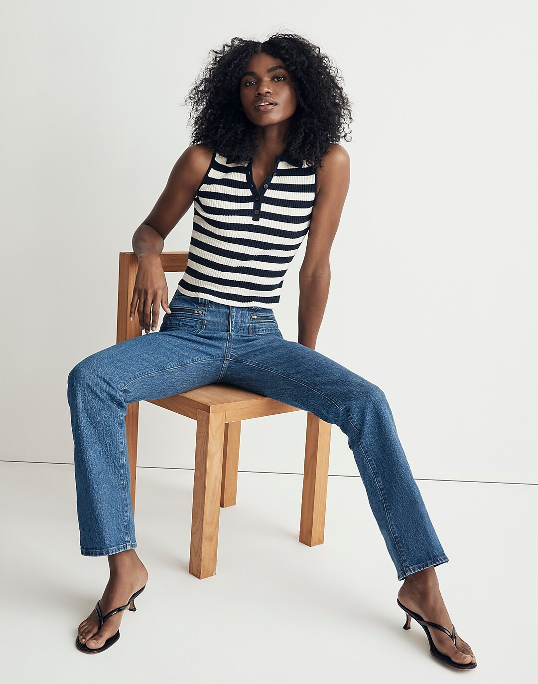 Owen Polo Sweater Tank in Stripe | Madewell