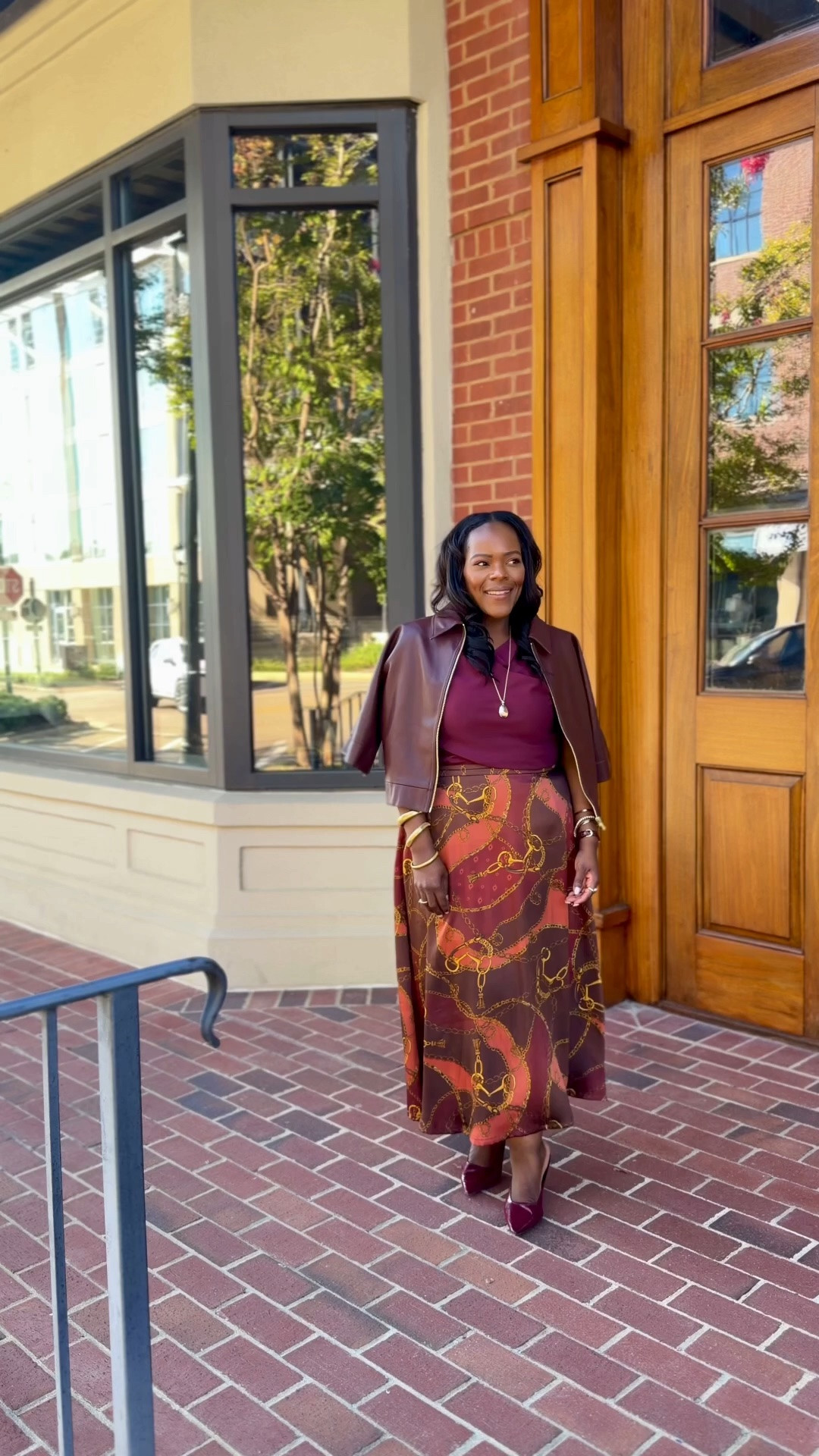 Monday workwear Fall #ootd / business casual workwear outfit / Fall workwear style inspo

Wearing a size in the faux leather short sleeve crop jacket and horsebit skirt from JcPenny. 

Wearing a size medium in the sleeveless burgundy blouse from @Quince 🤎

#LTKootd #LTKMidsize #LTKSaleAlert