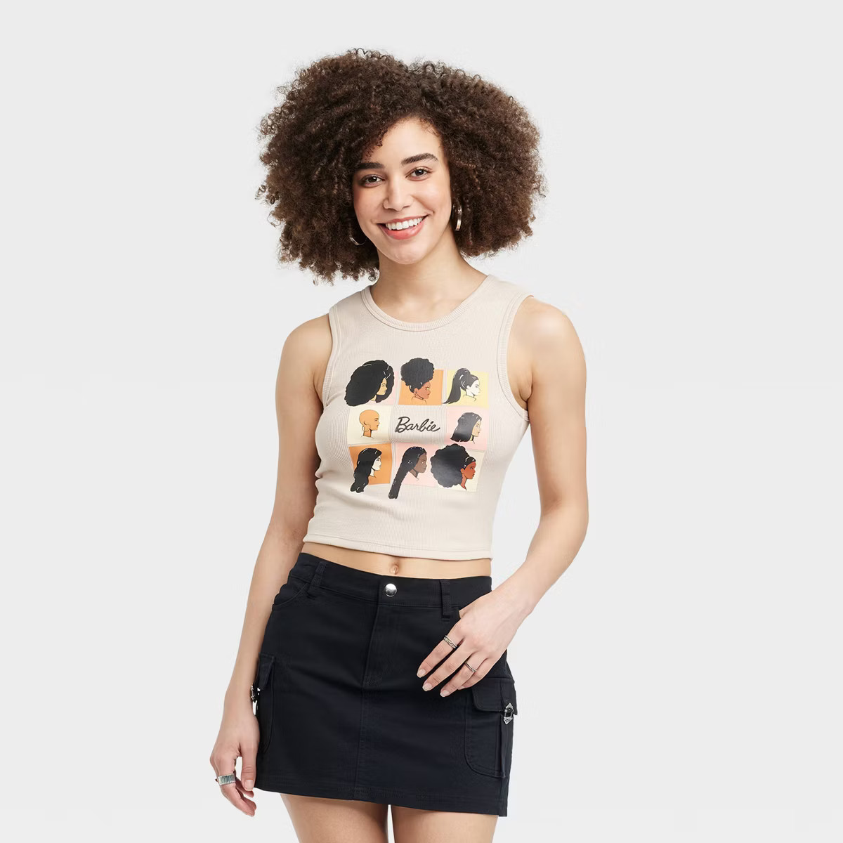 Women's Shades of Barbie Graphic Tank Top - Tan | Target