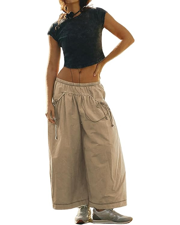 Women's Wide Leg Pants Comfy High Waisted Casual Loose Lounge Pants with Pockets | Amazon (US)