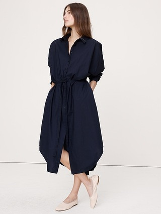 Cotton Poplin Midi Shirt Dress | Banana Republic (US)