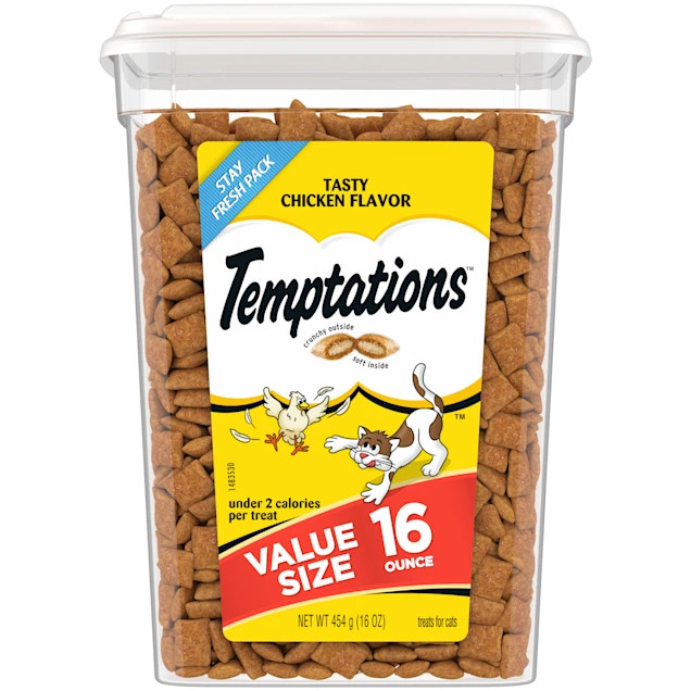 Temptations Classics Tasty Chicken Flavor Crunchy and Soft Cat Treats, 16 oz. | Petco