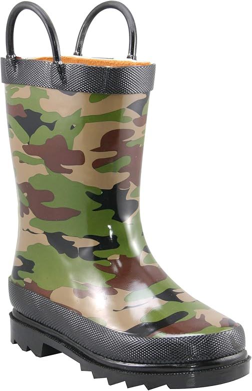 Western Chief Boys Waterproof Printed Rain Boot with Easy Pull On Handles | Amazon (US)