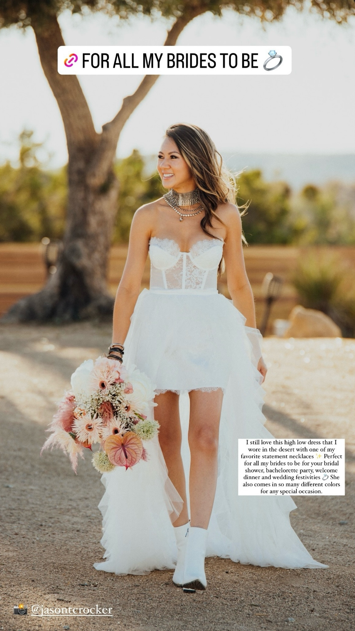 Wedding dress 💍 I still love this high low dress that I wore in the desert for our elopement during the pandemic with one of my favorite statement necklaces ✨ Perfect for all my brides to be for your bridal shower, bachelorette party, welcome dinner and wedding festivities 🤍 She also comes in so many different colors for any special occasion. 

Wedding dress, white dress, elopement dress, high low dress, bridal fashion, bachelorette dress, bachelorette outfit, wedding guest dress, statement necklace, The Stylizt 



#LTKWedding #LTKParties #LTKStyleTip
