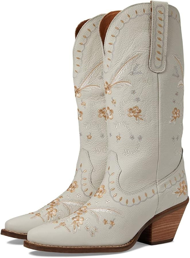 Dingo Womens Full Bloom Floral Round Toe Casual Boots Knee High Mid Heel 2-3" | Amazon (US)
