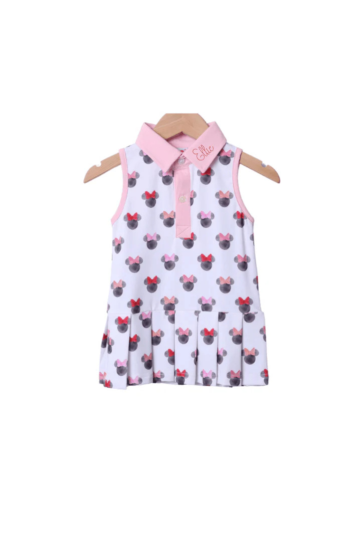 Mouse Watercolor Park Tennis Dress | The Smocked Flamingo