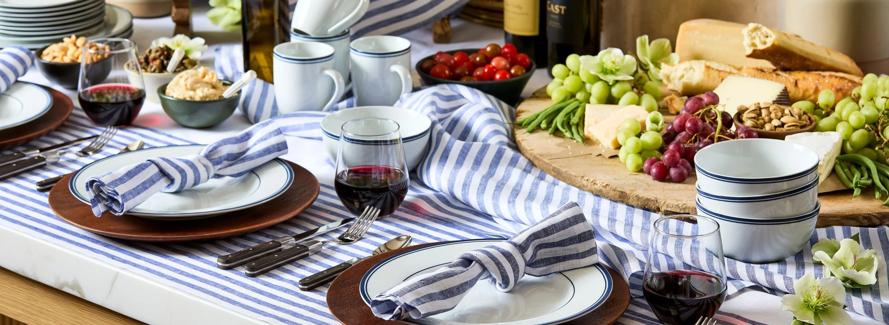 Sorrento Stripe Linen Table Runner | Solino Home