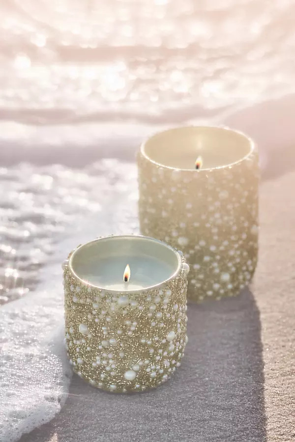 Party Pearl Fresh Mistletoe & Moss Glass Candle | Anthropologie (US)