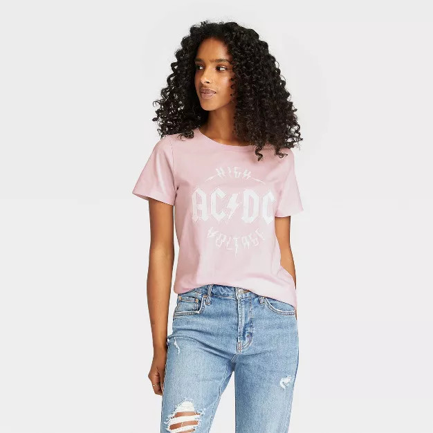 Women's AC/DC High Voltage Short Sleeve Graphic T-Shirt | Target