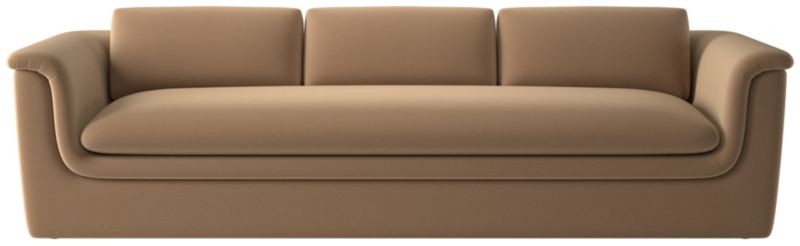 Mardones 103" Camel Brown Velvet Sofa + Reviews | CB2 | CB2