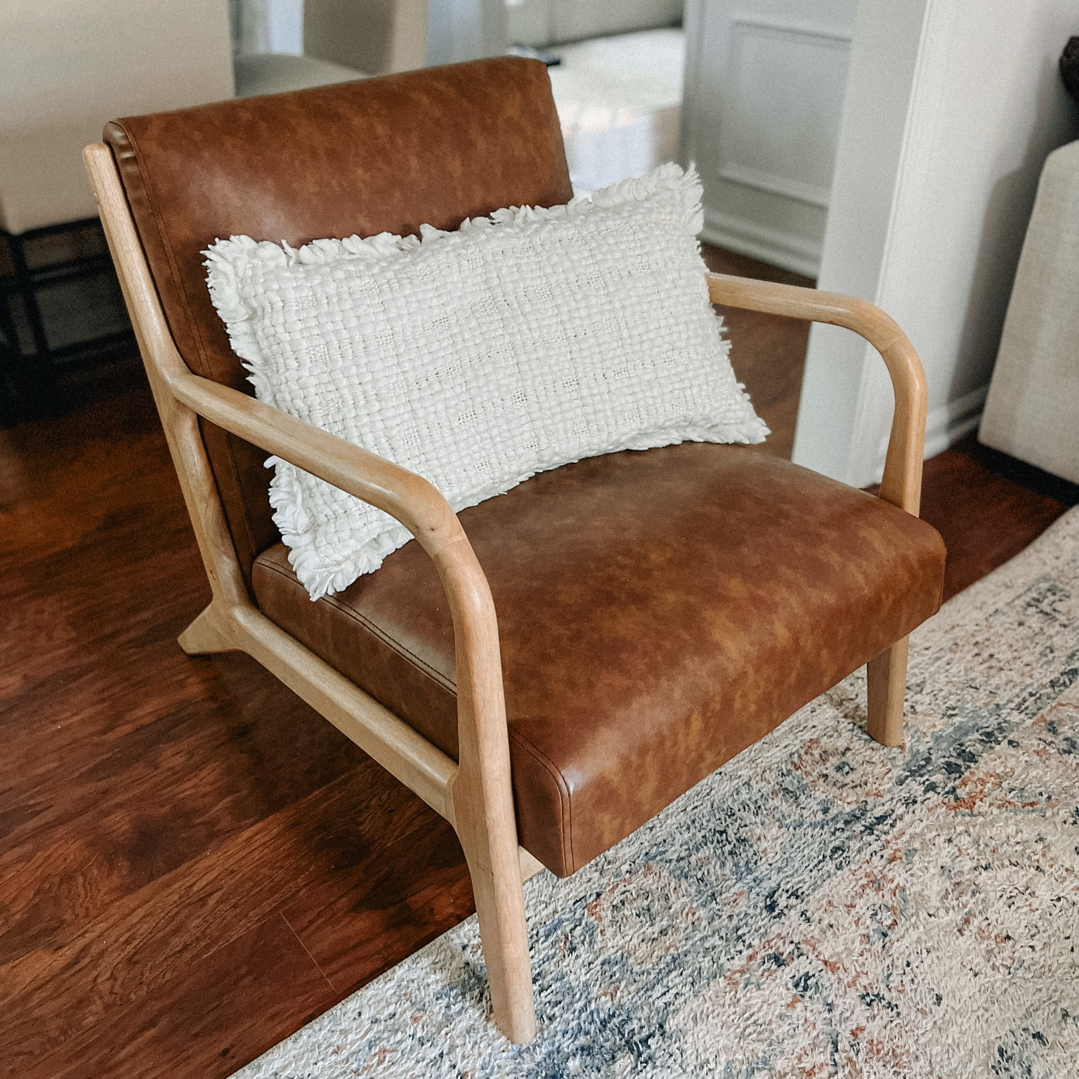 Faux leather accent chair. Easy to assemble and comfy!

#LTKxPrime #LTKSeasonal #LTKhome