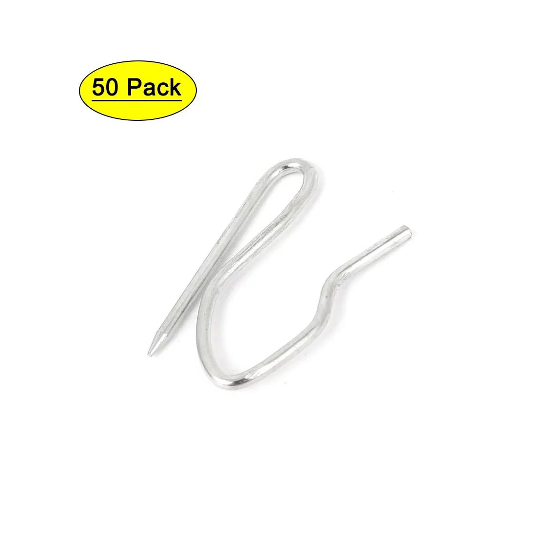 Uxcell Metal Drapery Curtain Tape Buckram Pin Pinch Pleat Clips Hooks Silver Tone 50pcs | Walmart (US)