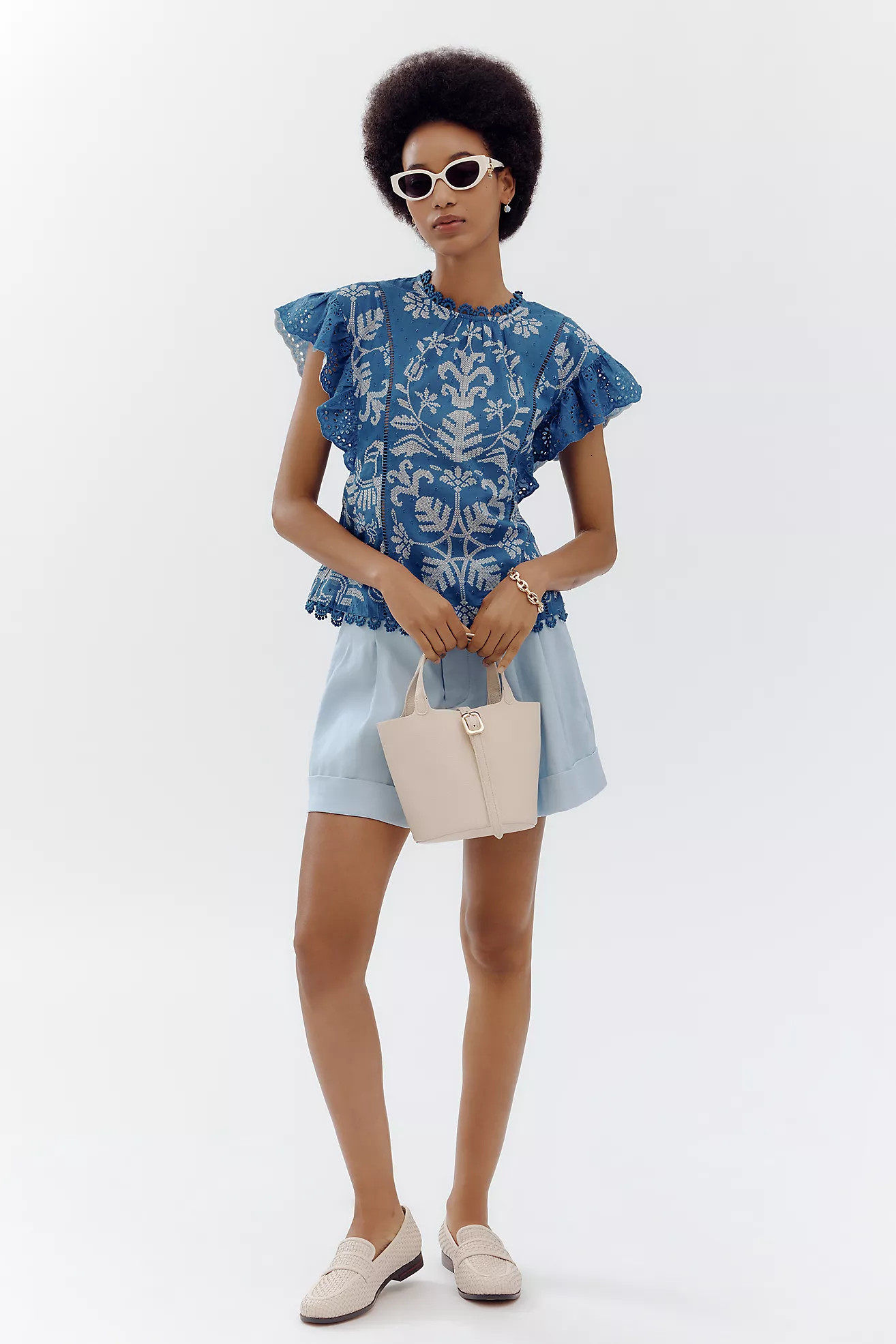 Farm Rio x Anthropologie Short-Sleeve Printed Blouse | Anthropologie (US)