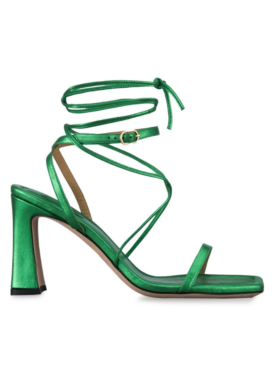 Le Ramona Metallic Leather Lace-Up Sandals | Saks Fifth Avenue